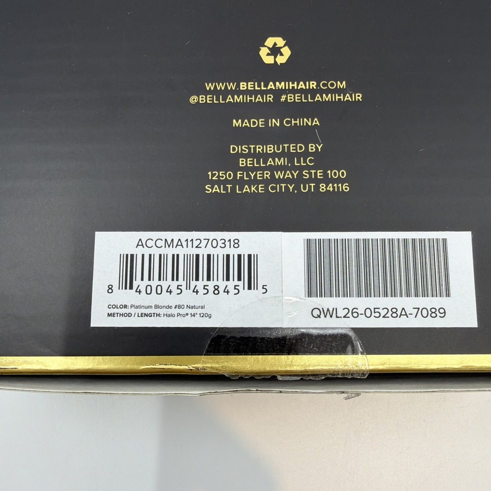 Bellami Halo Pro Hair Extension 14" Platinum Blonde #80 New Remy Hair Open Box - Picture 5 of 6